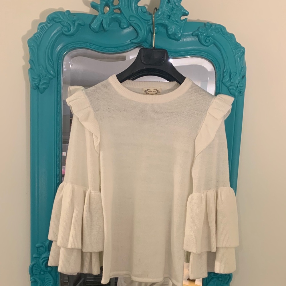 Joyfolie Mia Joy Amelie Sweater in Cream-Size 12